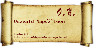 Oszvald Napóleon névjegykártya